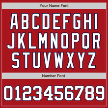Load image into Gallery viewer, Custom Red White-Navy Authentic Baseball Jersey