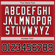 Load image into Gallery viewer, Custom Red Black Pinstripe Black-White Authentic Baseball Jersey