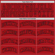 Load image into Gallery viewer, Custom Red Red-Black Authentic Throwback Basketball Jersey