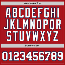 Load image into Gallery viewer, Custom Red White-Navy Authentic Throwback Basketball Jersey