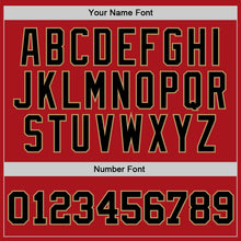 Load image into Gallery viewer, Custom Red Black-Old Gold Authentic Throwback Basketball Jersey