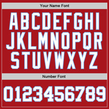 Load image into Gallery viewer, Custom Red White-Light Blue Authentic Throwback Basketball Jersey