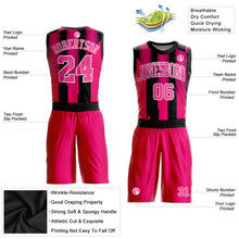 Load image into Gallery viewer, Custom Red Pink-Black Round Neck Sublimation Basketball Suit Jersey