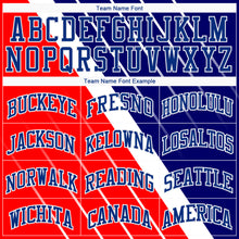 Load image into Gallery viewer, Custom Red Royal-White Round Neck Sublimation Basketball Suit Jersey