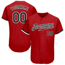 Load image into Gallery viewer, Custom Red Black-White Authentic Baseball Jersey