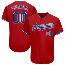 Load image into Gallery viewer, Custom Red Royal-White Authentic Baseball Jersey