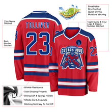 Load image into Gallery viewer, Custom Red Royal-White Hockey Jersey