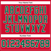 Load image into Gallery viewer, Custom Red Kelly Green-White Authentic Throwback Basketball Jersey