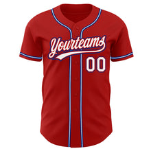 Load image into Gallery viewer, Custom Red White-Royal Authentic Baseball Jersey