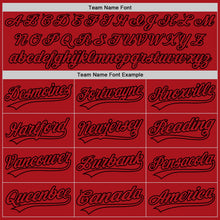 Load image into Gallery viewer, Custom Red Red-Black Authentic Baseball Jersey