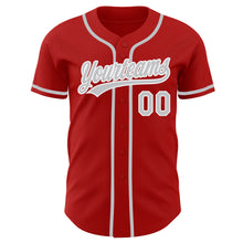 Load image into Gallery viewer, Custom Red Gray-White Authentic Baseball Jersey