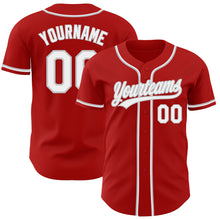 Load image into Gallery viewer, Custom Red White-Gray Authentic Baseball Jersey
