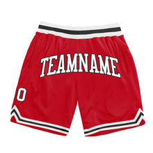 Load image into Gallery viewer, Custom Red White-Black Authentic Throwback Basketball Shorts