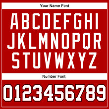 Load image into Gallery viewer, Custom Red Black Pinstripe White-Black Authentic Basketball Jersey