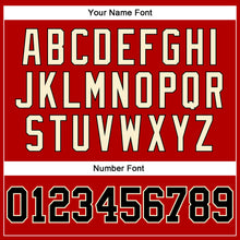 Load image into Gallery viewer, Custom Red Black Pinstripe Black-Cream Authentic Basketball Jersey