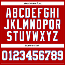 Load image into Gallery viewer, Custom Red White Pinstripe White-Light Blue Authentic Basketball Jersey