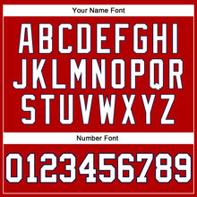 Load image into Gallery viewer, Custom Red White Pinstripe White-Navy Authentic Basketball Jersey