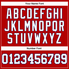 Load image into Gallery viewer, Custom Red White Pinstripe White-Royal Authentic Basketball Jersey