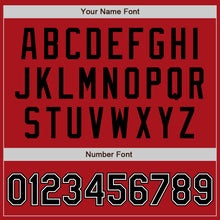 Load image into Gallery viewer, Custom Red Black Pinstripe Black-White Authentic Baseball Jersey