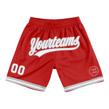 Load image into Gallery viewer, Custom Red White-Gray Authentic Throwback Basketball Shorts
