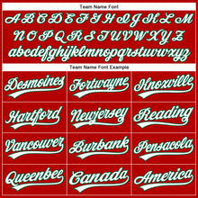 Load image into Gallery viewer, Custom Red White Pinstripe Kelly Green Authentic Baseball Jersey