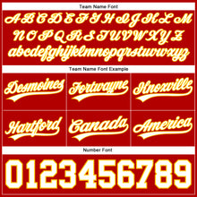 Load image into Gallery viewer, Custom Red White-Yellow Authentic Basketball Shorts