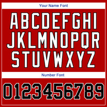 Load image into Gallery viewer, Custom Red Black-White Authentic Throwback Basketball Jersey