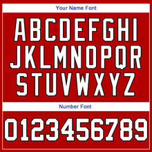 Load image into Gallery viewer, Custom Red White-Black Authentic Throwback Basketball Jersey