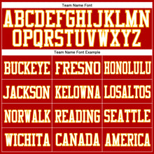 Load image into Gallery viewer, Custom Red White-Gold Mesh Authentic Football Jersey