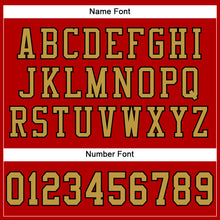 Load image into Gallery viewer, Custom Red Old Gold-Black Mesh Authentic Football Jersey