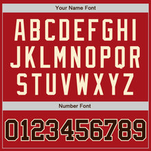 Load image into Gallery viewer, Custom Red White Pinstripe Brown-City Cream Authentic Baseball Jersey