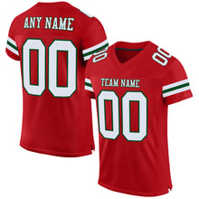Load image into Gallery viewer, Custom Red White-Green Mesh Authentic Football Jersey