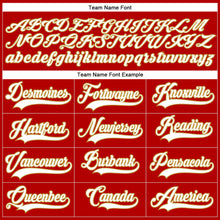 Load image into Gallery viewer, Custom Red White-Old Gold Hockey Lace Neck Jersey