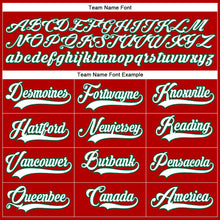 Load image into Gallery viewer, Custom Red White-Kelly Green Hockey Lace Neck Jersey