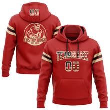 Load image into Gallery viewer, Custom Stitched Red Vintage USA Flag City Cream-Black Football Pullover Sweatshirt Hoodie