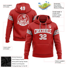 Load image into Gallery viewer, Custom Stitched Red White-Gray Football Pullover Sweatshirt Hoodie