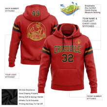 Load image into Gallery viewer, Custom Stitched Red Black-Old Gold Football Pullover Sweatshirt Hoodie