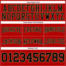 Load image into Gallery viewer, Custom Stitched Red Black-Old Gold Football Pullover Sweatshirt Hoodie