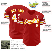 Load image into Gallery viewer, Custom Red White-Gold Authentic Baseball Jersey