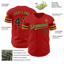 Load image into Gallery viewer, Custom Red Black-Old Gold Authentic Baseball Jersey