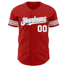 Load image into Gallery viewer, Custom Red White-Gray Authentic Baseball Jersey