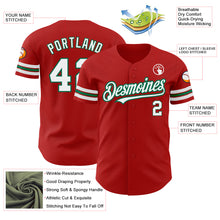 Load image into Gallery viewer, Custom Red White-Kelly Green Authentic Baseball Jersey