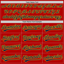 Load image into Gallery viewer, Custom Red Navy Authentic Throwback Baseball Jersey