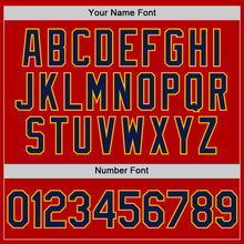 Load image into Gallery viewer, Custom Red Navy Authentic Throwback Baseball Jersey