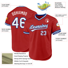 Load image into Gallery viewer, Custom Red White-Black Authentic Throwback Baseball Jersey