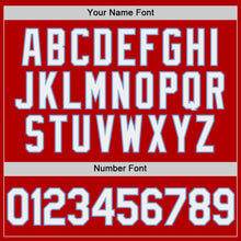 Load image into Gallery viewer, Custom Red White-Light Blue Authentic Throwback Baseball Jersey