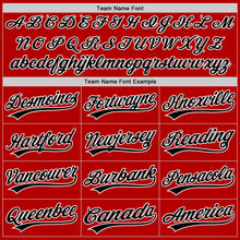 Load image into Gallery viewer, Custom Red Black-White Authentic Throwback Baseball Jersey
