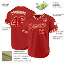 Load image into Gallery viewer, Custom Red Cream Authentic Throwback Baseball Jersey