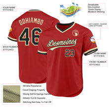 Load image into Gallery viewer, Custom Red Black-Cream Authentic Throwback Baseball Jersey