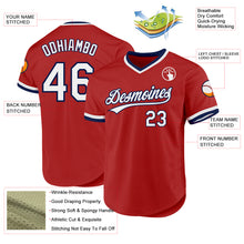 Load image into Gallery viewer, Custom Red White-Navy Authentic Throwback Baseball Jersey